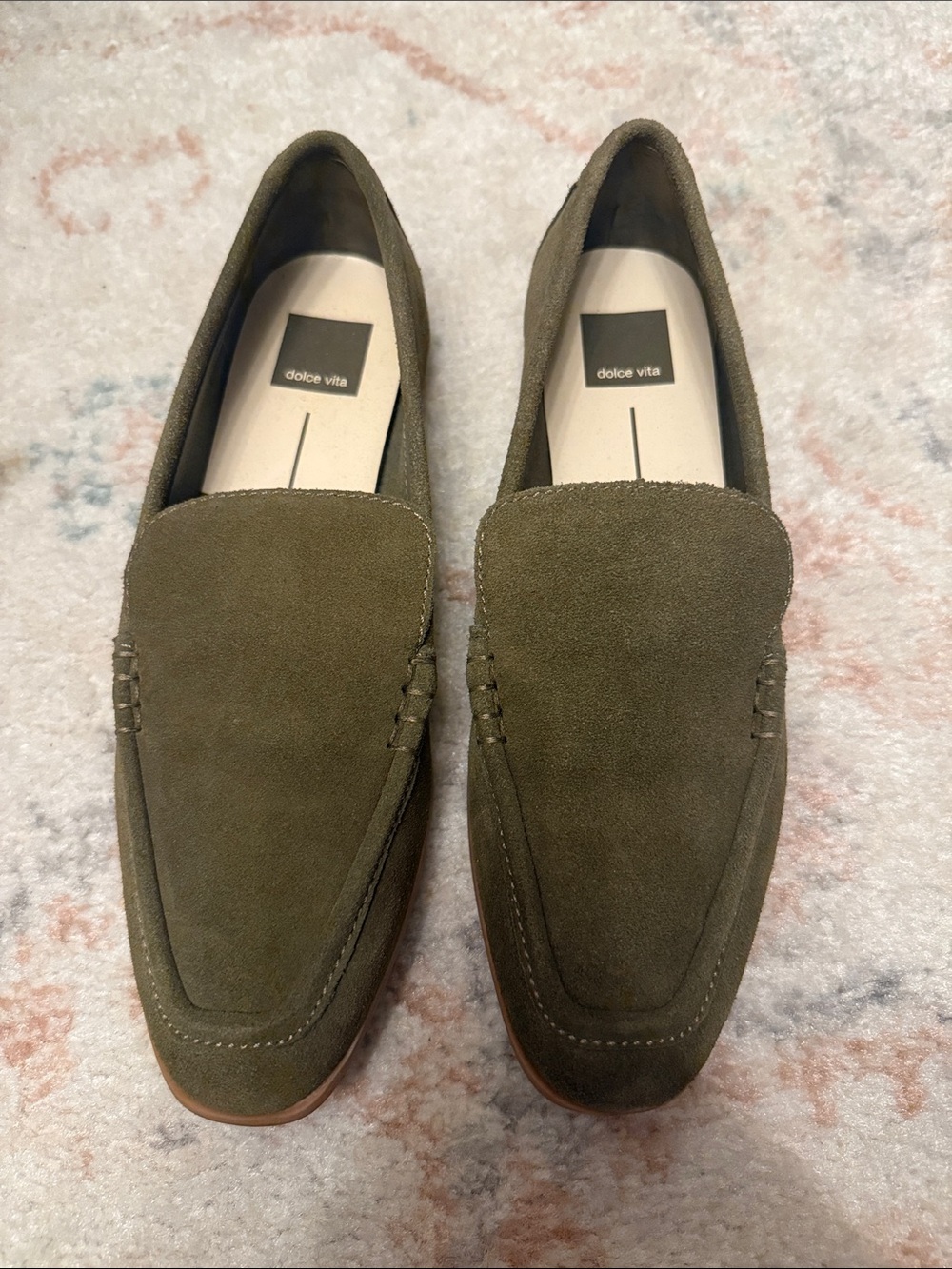 Dolce Vita Olive Green Suede Loafers